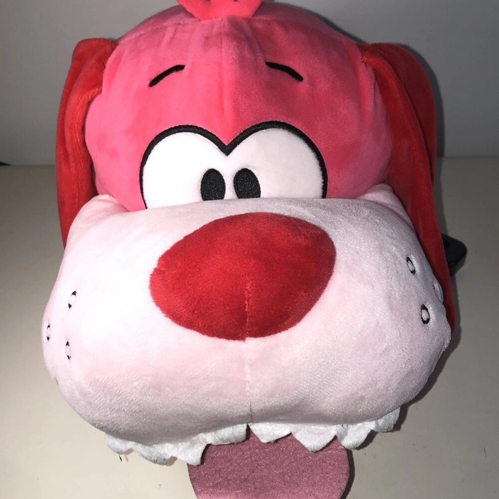 Good Stuff Illustrated Style Face Pink Dog Plush Stuffed Animal Toy 13" Long